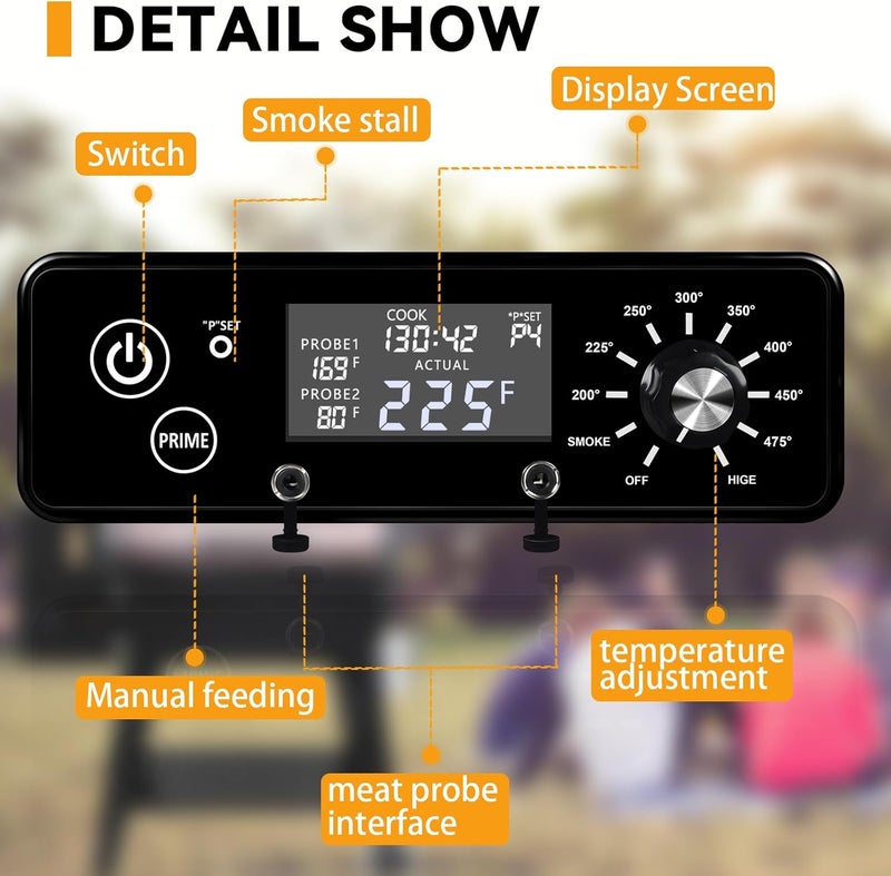 REEPLAR AC03P9 PB1100PS1 Control Board, Compatible with Pit Boss 1100PS1, PB820, Pro 1100, 550 Navigator, PB440D2, PB1150G, PB850G and PB550G Wood Pellet Grill/Smoker, Control Panel with LCD Display - Image 4